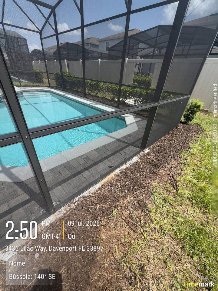 Pool enclosure panel in Davenport after repair