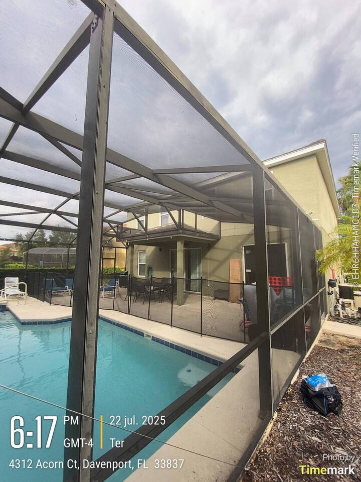 Pool enclosure screens in Davenport after repair