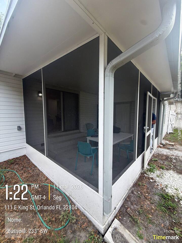 Porch screen panel in Orlando after repair